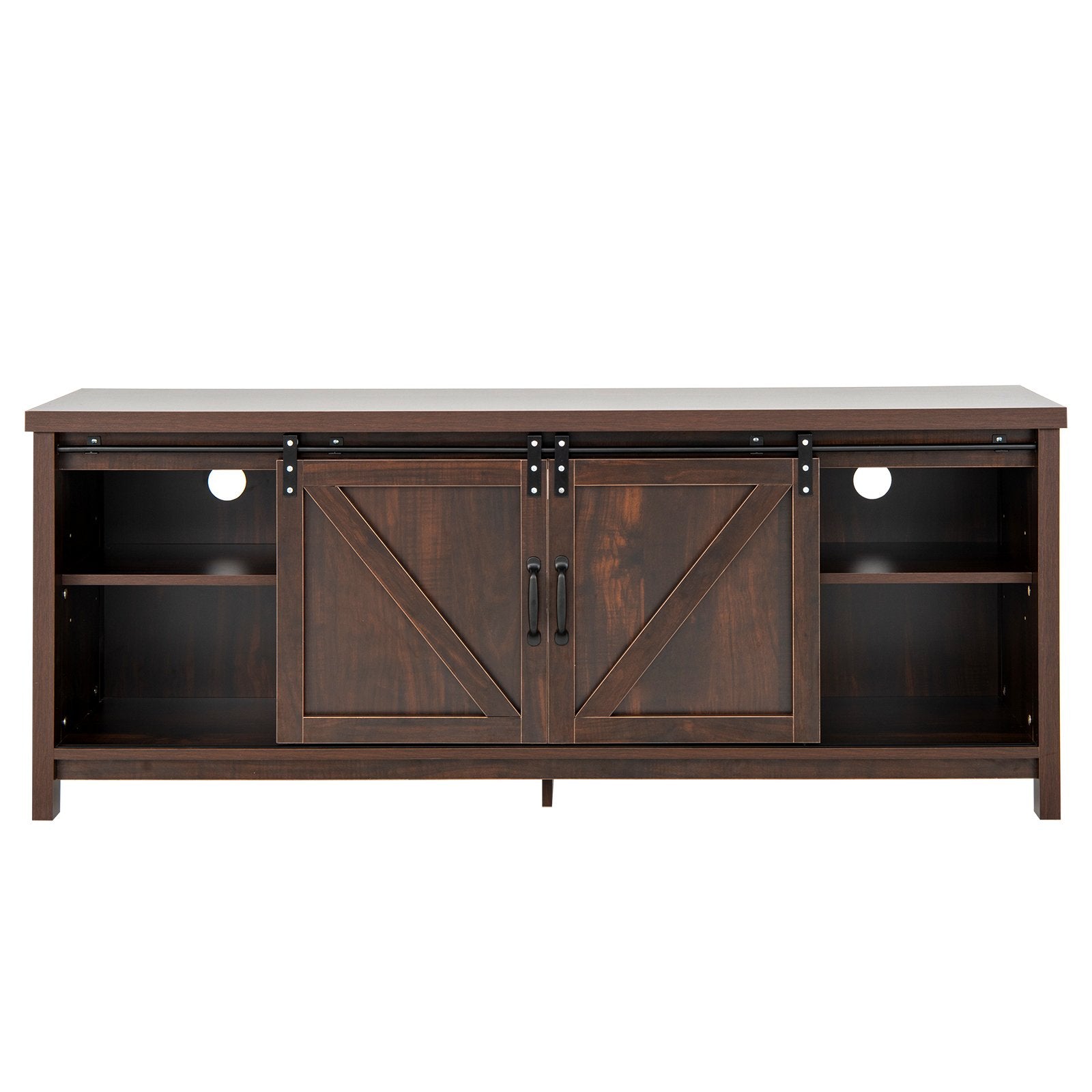 TV Stand with Sliding Barn Doors for TVs up to 65 Inches
