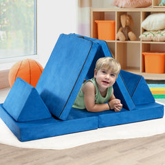 4-Piece Convertible Kids Couch with Folding Mats