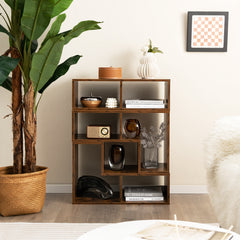 3 Pieces Convertible TV Stand for TVs up to 65 Inches-Rustic Brown