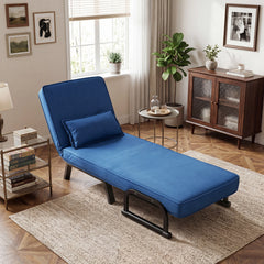 3-in-1 Folding Sofa Bed with Adjustable Backrest with Adjustable Backrest-Blue