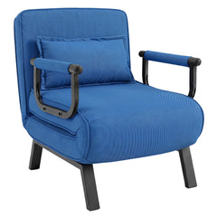 3-in-1 Folding Sofa Bed with Adjustable Backrest with Adjustable Backrest-Blue