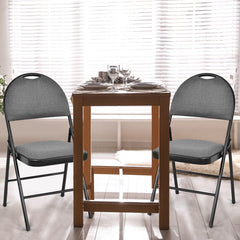 6 Pieces Folding Chairs Set with Handle Hole and Portable Backrest-Grey