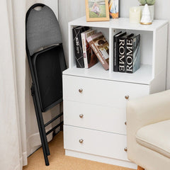 6 Pieces Folding Chairs Set with Handle Hole and Portable Backrest-Grey