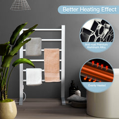 2-in-1 Electric Towel Warmer with 6 Bars