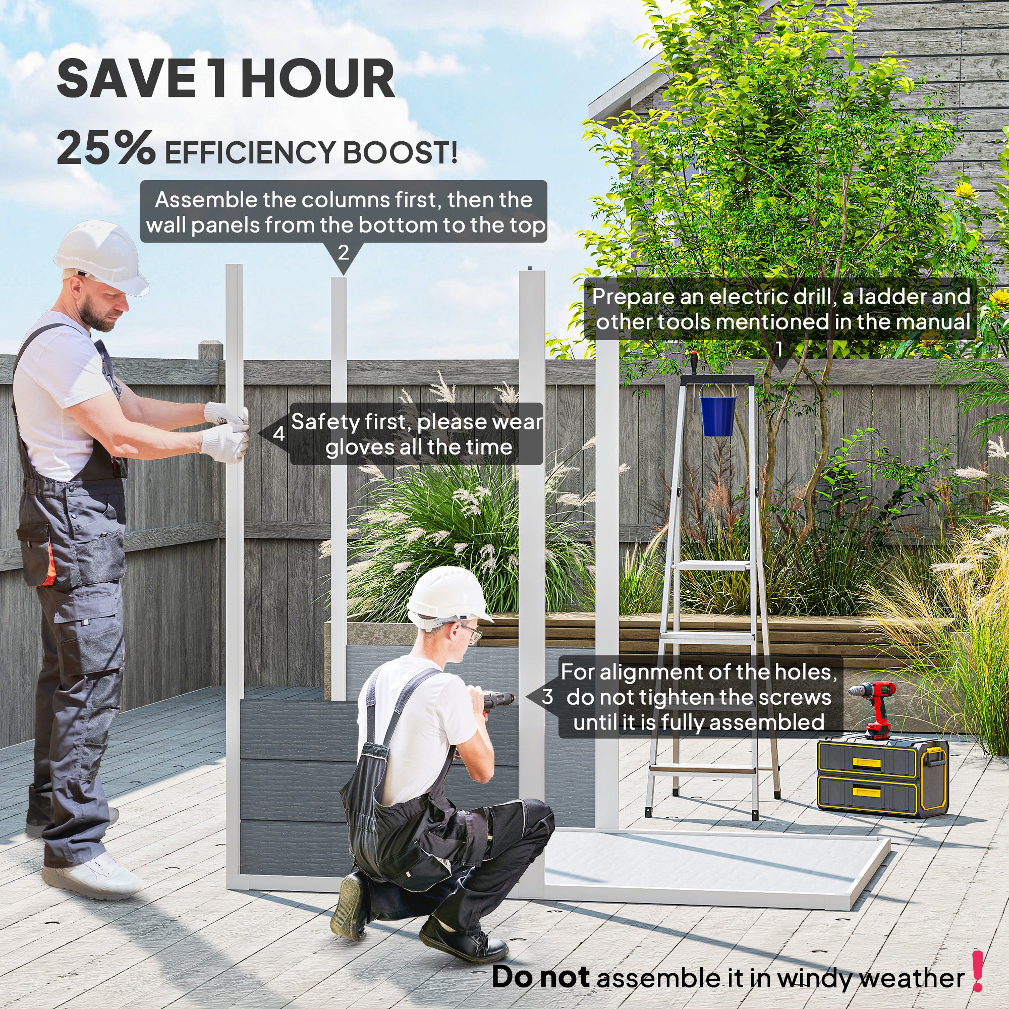 Outsunny 4 x 6ft Garden Shed, Plastic Shed with Floor, Window, Lockable Door and Vents, Resin Tool Shed for Outdoor Patio Storage, Zero Maintenance, Grey