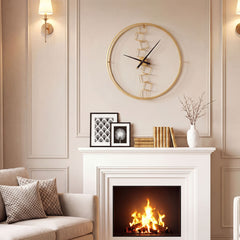Nordic Style Large Wall Clock Battery-Operated for Living Room Bedroom-Yellow