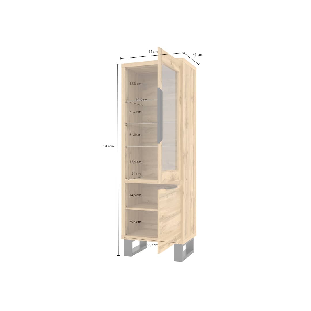 Halle 05 Tall Display Cabinet 84cm