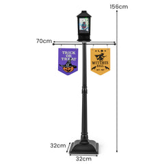 156 CM Halloween Lamp Post Sound-Activated Halloween Street Lamp-Black