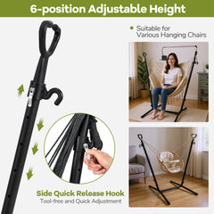 Hammock Chair with Stand and Phone Holder-Beige