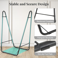 Hammock Chair with Stand and Side Pocket for Living Room Patio and Yard-Dark Grey
