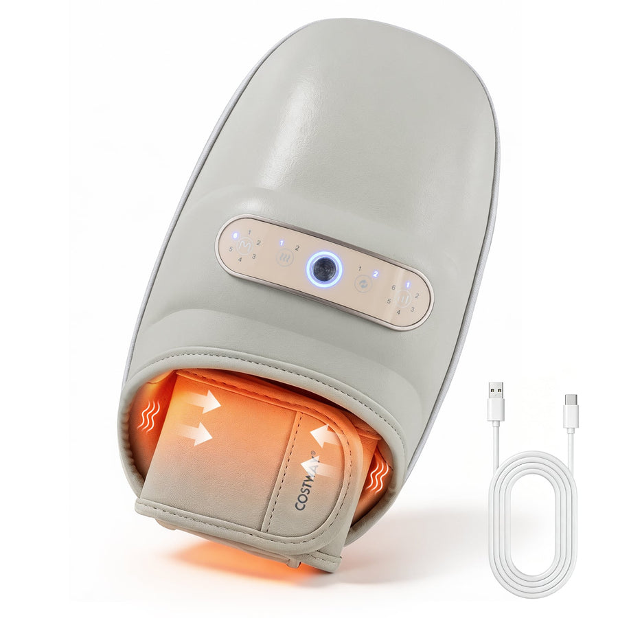Hand Massager with Heat and Compression for Arthritis and Carpal Tunnel Relief-White