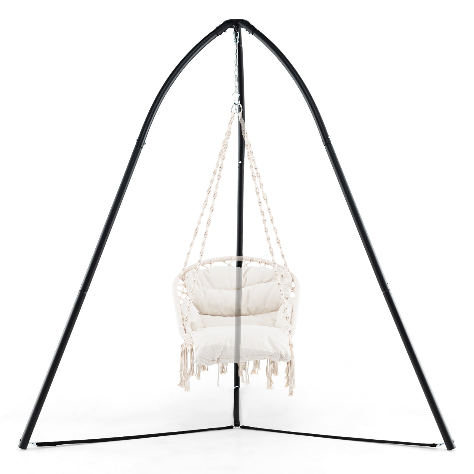 Hanging Chair Stand with Hanging Chain for Lounger Saucer-Black