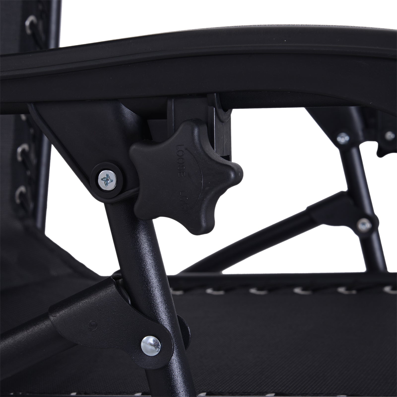 Outsunny Folding Zero Gravity Chairs, 3 Pieces Adjustable Sun Lounger and Table Set with Cup Holder and Headrest, Patio Bistro Set with Reclining Garden Chairs for Outdoor, Black