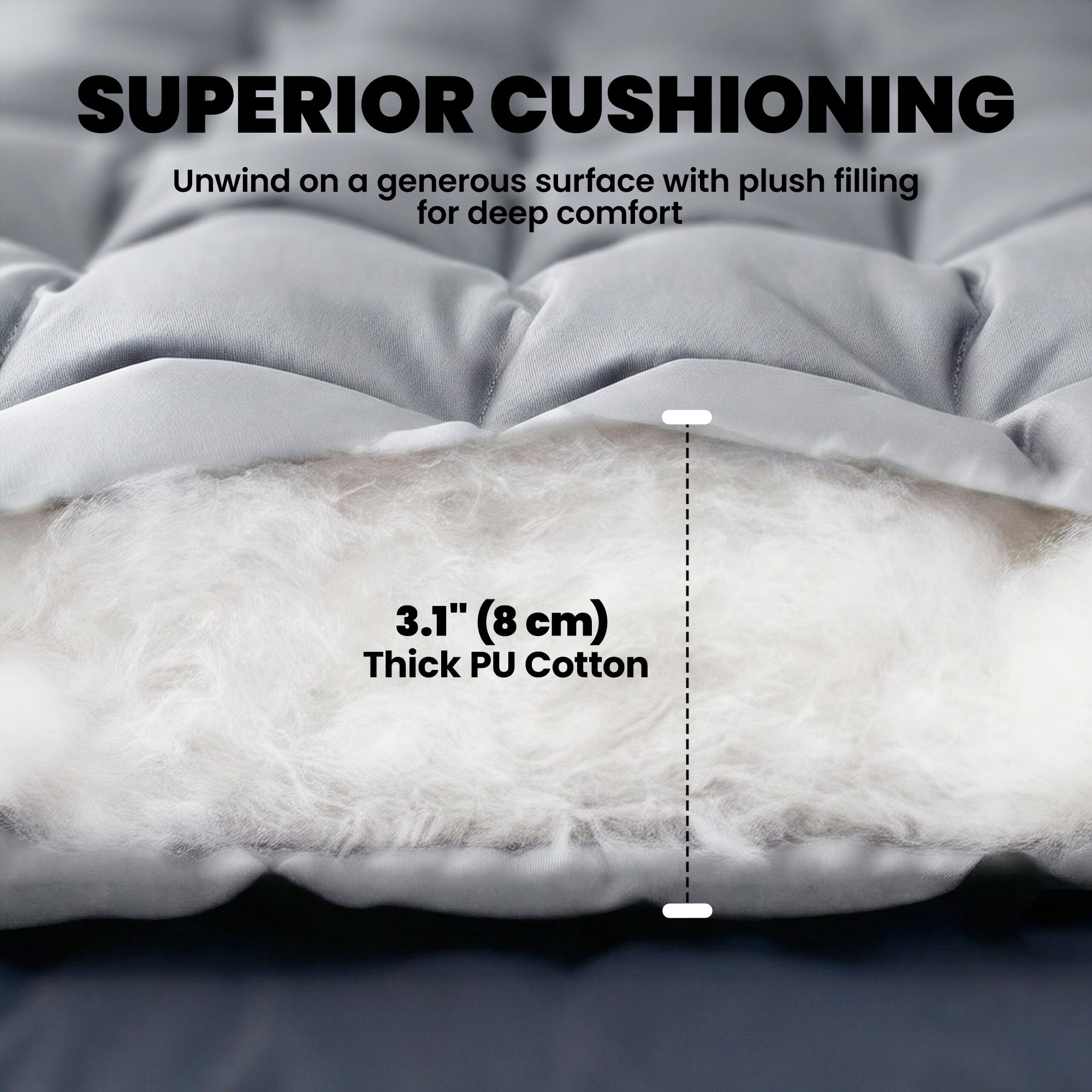 Outsunny Sleeping Mat, Foldable Camping Mattress Pad with Elastic Straps, Light Grey