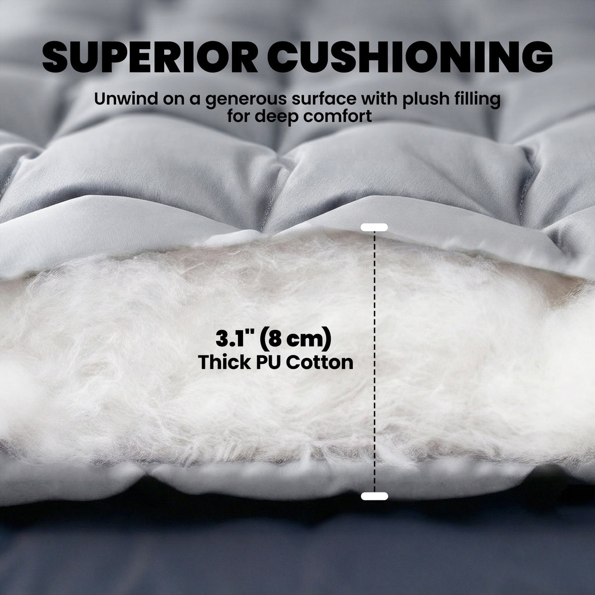 Outsunny Sleeping Mat, Foldable Camping Mattress Pad with Elastic Straps, Light Grey