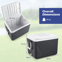 Heavy Duty Injection Molded Cooler with Cup Holders for Outdoor Use-Black