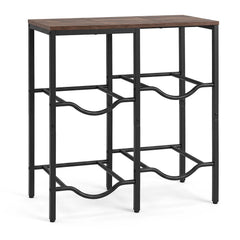 Heavy Duty Metal Frame Water Jug Shelf with Adjustable Foot Pads-Rustic Brown