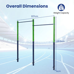 Heavy Duty Metal Pull Up Bar Station with 5 Adjustable Heights-Blue