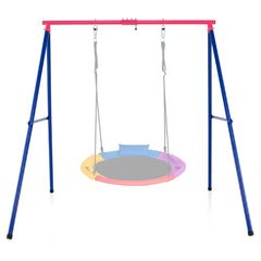 Heavy Duty Steel Swing Frame 1.8M Large A-Frame Swing Stand with Ground Stakes-Red