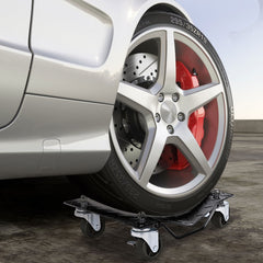 Heavy Duty Steel Tire Skates Lockable Casters Handle Cars product image