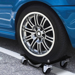 Heavy Duty Steel Tire Skates Lockable Casters Handle Cars product image