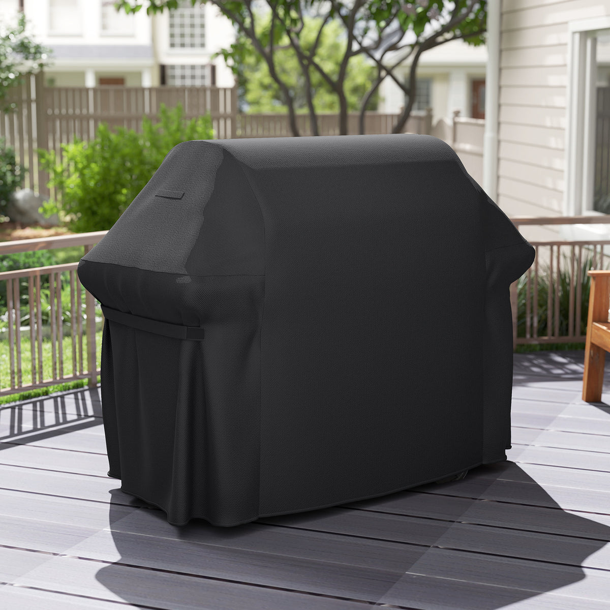 Heavy Duty Waterproof Grill Cover with Dual Handles-Black