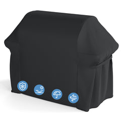 Heavy Duty Waterproof Grill Cover with Dual Handles-Black