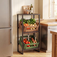 Heavy-duty Metal Storage Rack with Shelf for Beer-Black
