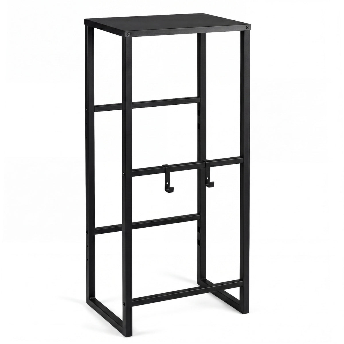 Heavy-duty Metal Storage Rack with Shelf for Beer-Black