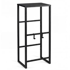 Heavy-duty Metal Storage Rack with Shelf for Beer-Black