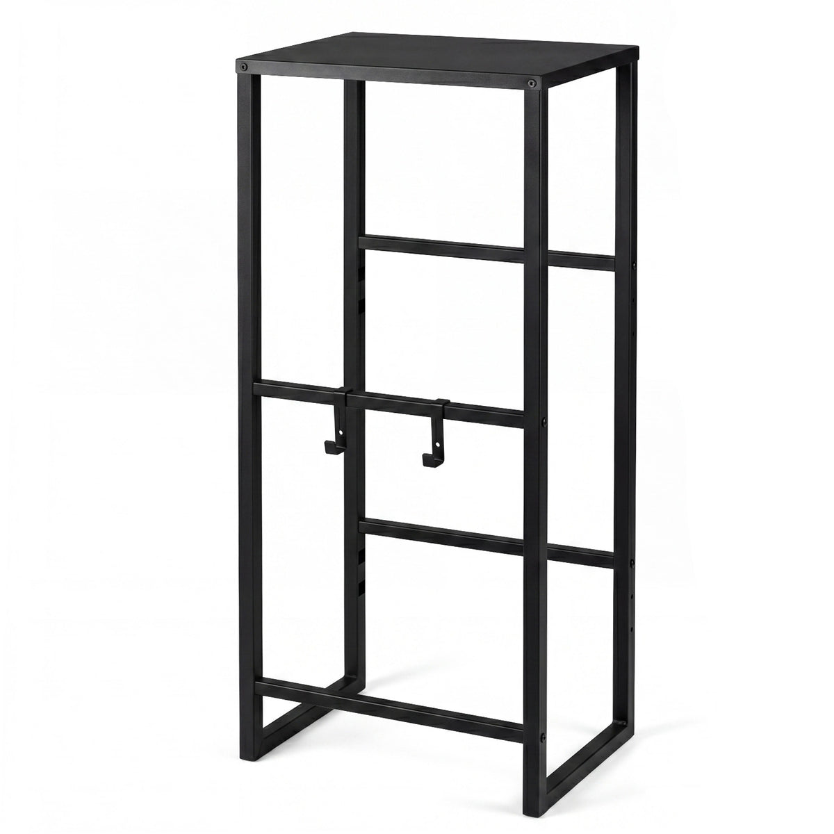 Heavy-duty Metal Storage Rack with Shelf for Beer-Black