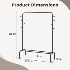 Heavy Duty Clothes Rack Freestanding Metal Garment Wardrobe Rack-Black