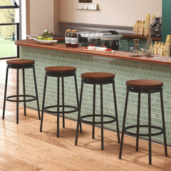 360° Swivel Bar Stools Set of 2 Height Adjustable Kitchen Stools for Kitchen Island-Brown