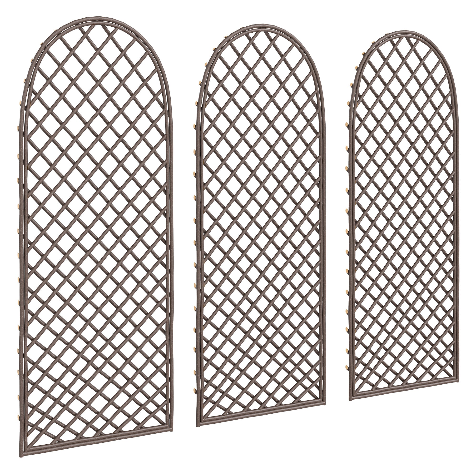 Outsunny Garden Arch, Garden Arbor with 8mm Wicker and Dome Top, Natural Wood Finish