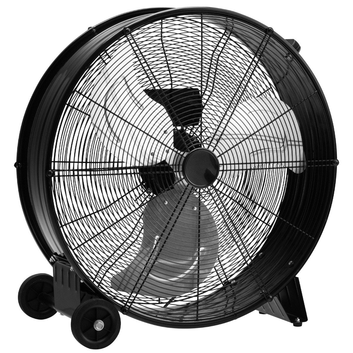 24 Inch High-Velocity Industrial Floor Fan with Wheels and Handle-Black