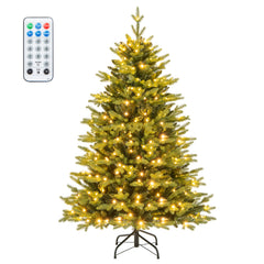 Hinged Christmas Tree with Branch Tips and LED Lights-S