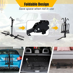 The garage rack shown in different folded positions for storage and transport