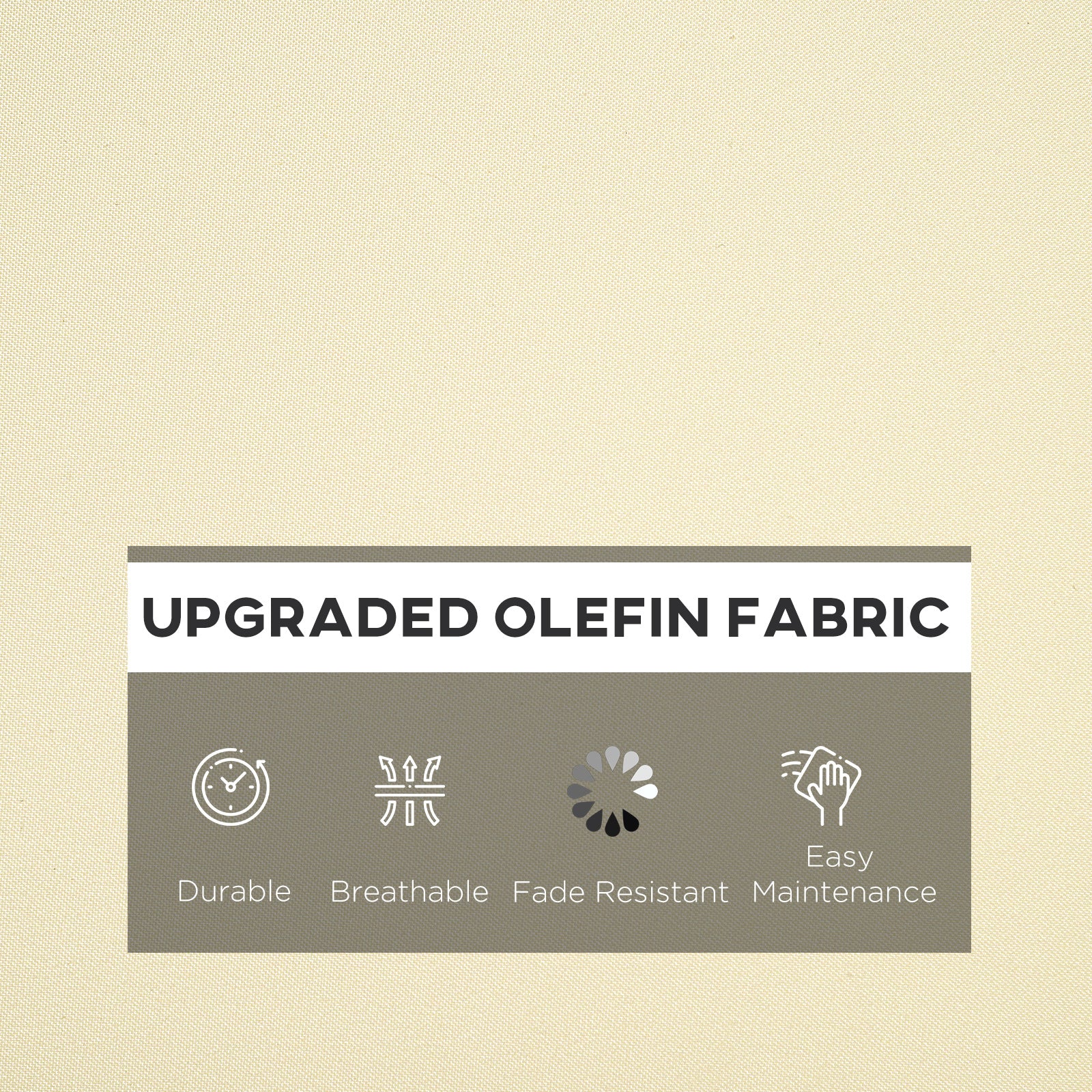 Outsunny 4 Pieces Outdoor Seat and Back Cushion Set Patio Deep Seating Chair Replacement Cushion, Beige