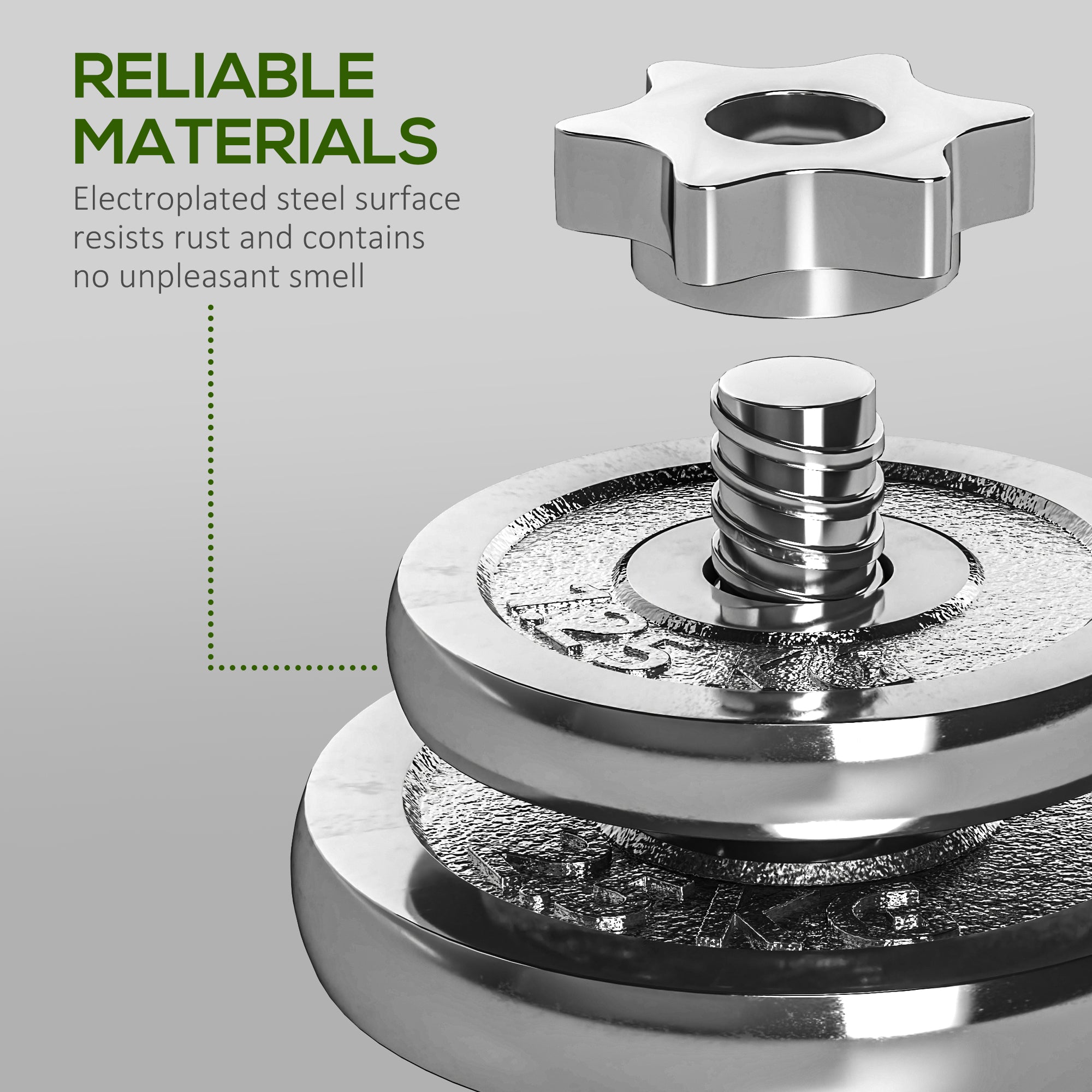 SPORTNOW 20kg 2-in-1 Barbell and Dumbbell Set, with Non-Slip Handle, for Weight Lifting, Training Home Gym