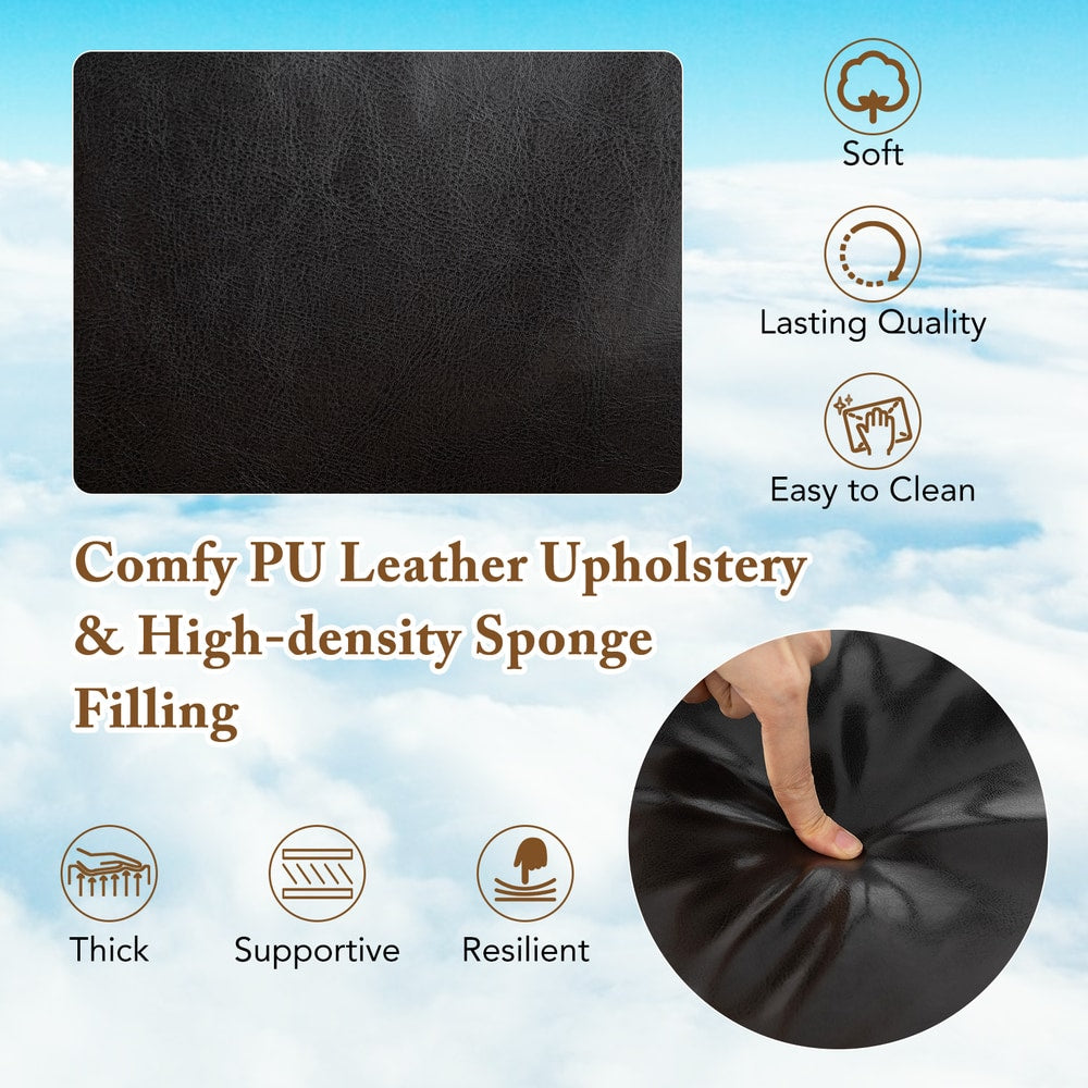 Comfy PU leather upholstery and high-density sponge filling of the office chair