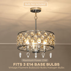 HOMCOM 51 Crystallite Four-Bulb Chandelier - Silver-Tone