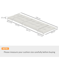 Outsunny Set of Two 190 x 56cm Sun Lounger Cushions - Light Grey