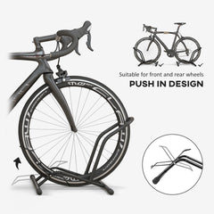 SPORTNOW Portable Bike Floor Stand, Freestanding Bike Rack for 16"-29" Kid's/Mountain/Road Bikes Home Garages Use - product