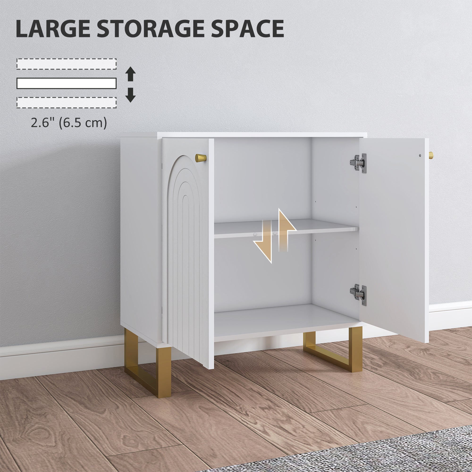 HOMCOM 2-Door Sideboard Storage Cabinet - White