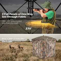 Hunting Blind for 2-3 Person 270° See-through Pop-Up Ground Blind