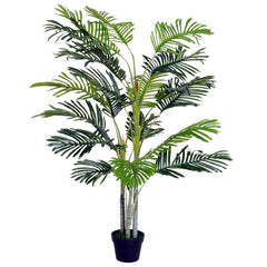 Outsunny 2 Ball Topiary Tree in Pot for Home Decor, Artificial Plant for Home Office, Living Room Decor, Dark Green