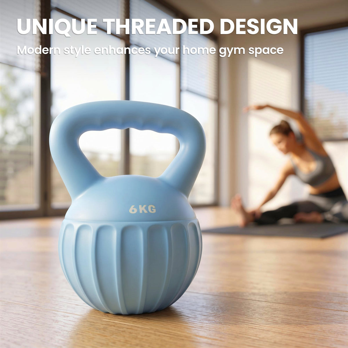 SPORTNOW Kettlebell for Strength Training Kettle Bell with Non-Slip Handle 6 kg Blue