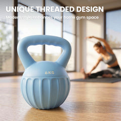 SPORTNOW Kettlebell for Strength Training Kettle Bell with Non-Slip Handle 6 kg Blue