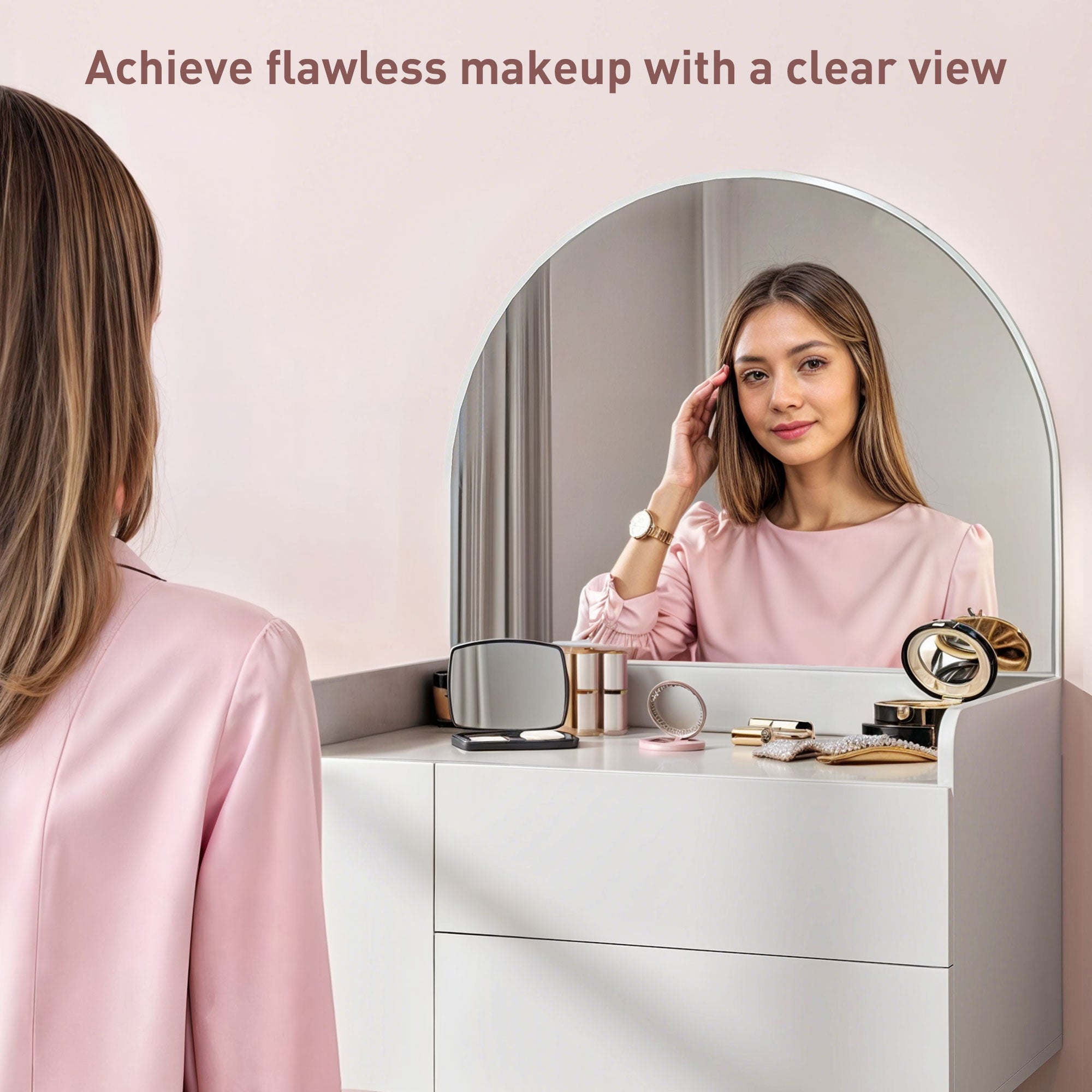 HOMCOM Three Drawer Compact Dressing Table - White