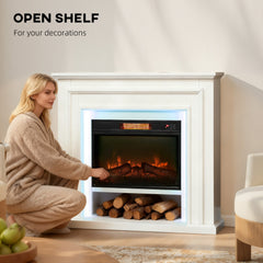 HOMCOM 4777 BTU Multicolour LED Electric Fireplace - White